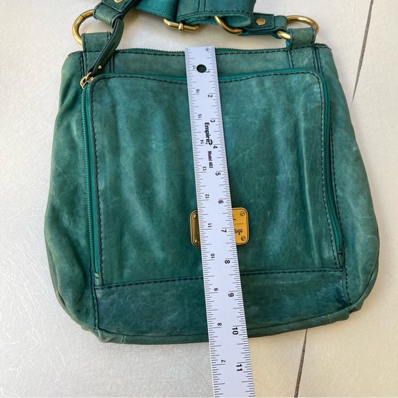 Fossil Long Live Vintage Boho Teal Green Leather Crossbody Bag - Picture 6 of 8